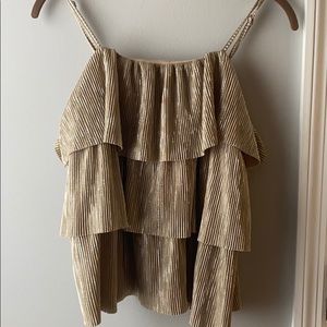 Gold ruffle top